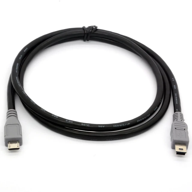 Alt view image 5 of 6 - Micro USB to Mini 5-pin USB Extension Cable (1 Meter) | Code OTG Mobile Device Adapter Data Sygn Charger Male to Male Converter