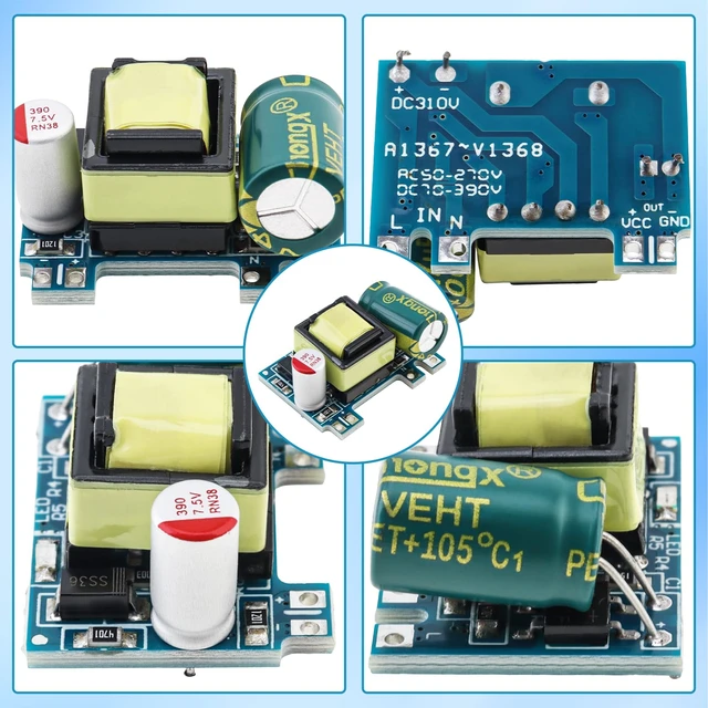 Alt view image 5 of 7 - 1Pcs AC-DC 5V 700mA 3.5W Isolated Switching Power Supply Module Voltage Regulator AC50-270V DC70-390V Input 220V to 5V Converter Buck Modules