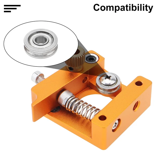 Alt view image 4 of 7 - Upgrade Replacement Aluminum MK8 Extruder Tension Adjustable 1.75mm Filament Fit for Ender 3 / Ender 5 / CR-10 Series 3D Printer (Left)