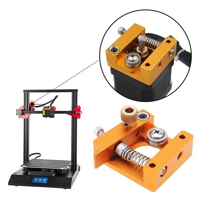 Alt view image 5 of 7 - Upgrade Replacement Aluminum MK8 Extruder Tension Adjustable 1.75mm Filament Fit for Ender 3 / Ender 5 / CR-10 Series 3D Printer (Left)