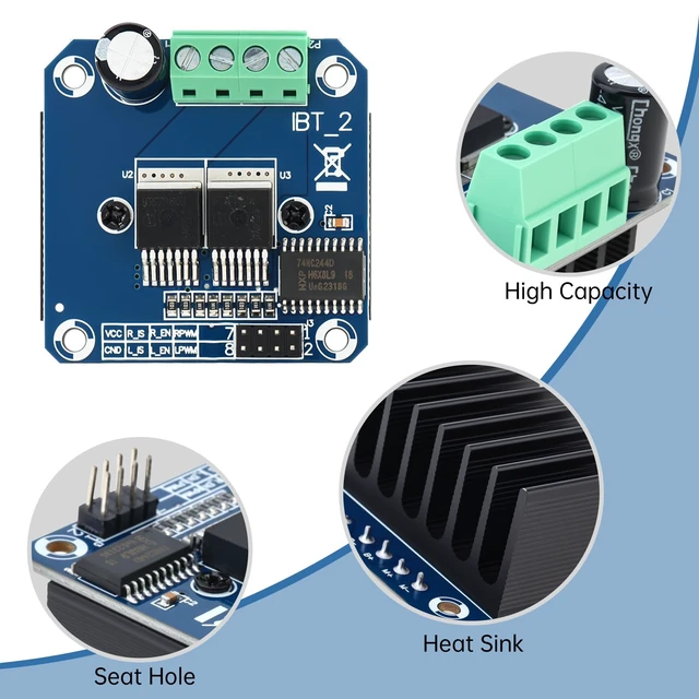 Alt view image 5 of 7 - BTS7960 43A H Bridge High Power Motor Drive Module Smart Car Driver Module
