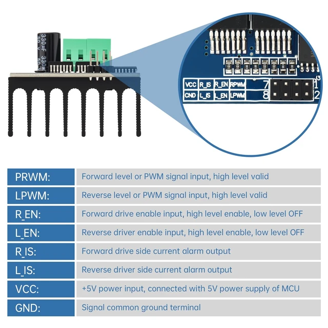 Alt view image 3 of 7 - BTS7960 43A H Bridge High Power Motor Drive Module Smart Car Driver Module