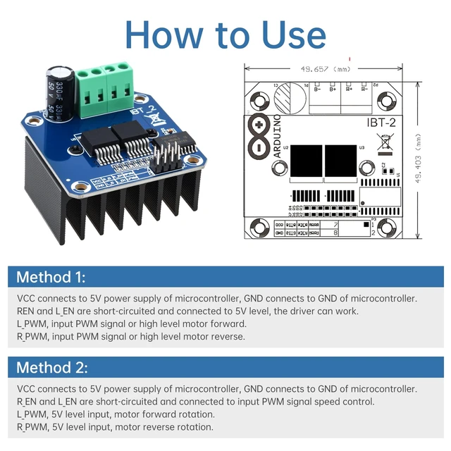 Alt view image 6 of 7 - BTS7960 43A H Bridge High Power Motor Drive Module Smart Car Driver Module