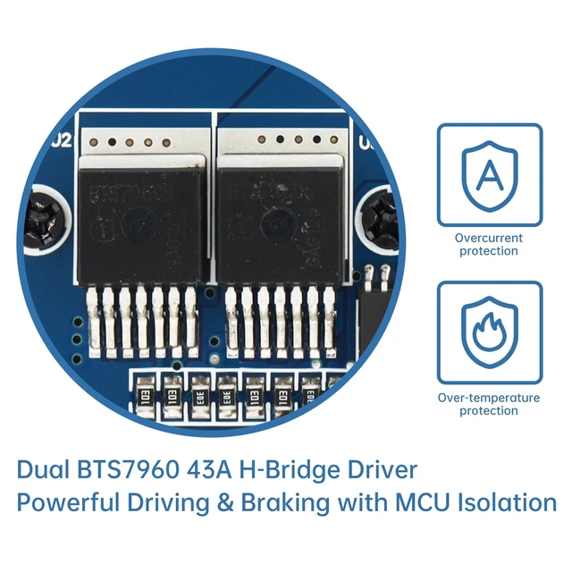 Alt view image 4 of 7 - BTS7960 43A H Bridge High Power Motor Drive Module Smart Car Driver Module