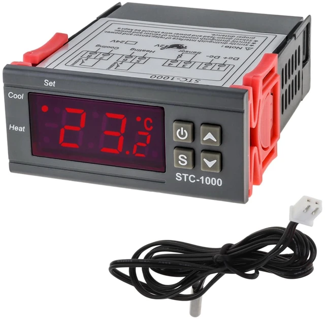 Main image of STC-1000 Digital Temperature Controller DC 12V 10A Digital LED Temperature Controller with NTC Sensor Probe Heating Cooling Centigrade Thermostat 2 Relays Output