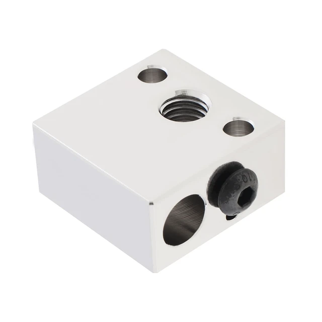 Alt view image 4 of 6 - Upgrade High Temperature CR-10 Nickel Plated Copper Heater Block Fit for MK8 Extruder Ender 3 5 / CR10 / S4 S5 Serial 3D Printer