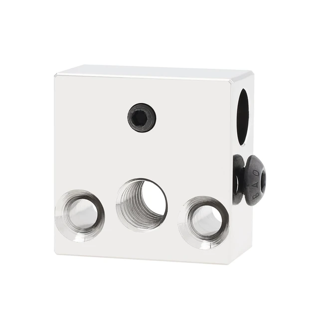 Alt view image 5 of 6 - Upgrade High Temperature CR-10 Nickel Plated Copper Heater Block Fit for MK8 Extruder Ender 3 5 / CR10 / S4 S5 Serial 3D Printer