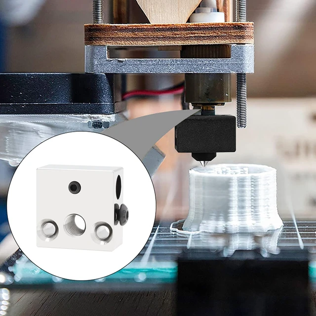 Alt view image 6 of 6 - Upgrade High Temperature CR-10 Nickel Plated Copper Heater Block Fit for MK8 Extruder Ender 3 5 / CR10 / S4 S5 Serial 3D Printer