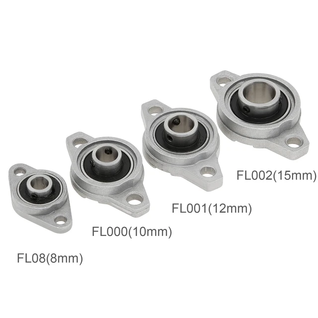 Alt view image 3 of 7 - 4Pcs KFL002 15mm Inner Bore Mounted Flange Mounted Pillow Block Bearings for Diameter 15mm Linear Shaft Rod T8 Lead Screw