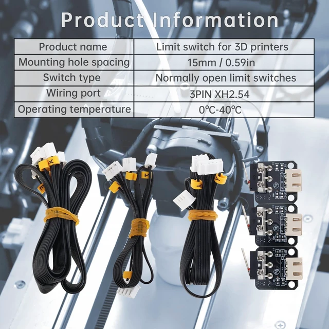 Alt view image 3 of 7 - 3D Printer Part Stepper Motor X Y Z Axis Cable and End Stop Limit Switch | Fit for Ender 3/Ender 3 Pro/Ender 3X. 3Pcs Stepper Motor Cable and 3Pcs Endstop Limited Switch