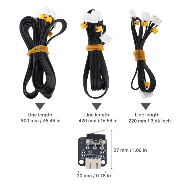 Alt view image 2 of 7 - 3D Printer Part Stepper Motor X Y Z Axis Cable and End Stop Limit Switch | Fit for Ender 3/Ender 3 Pro/Ender 3X. 3Pcs Stepper Motor Cable and 3Pcs Endstop Limited Switch