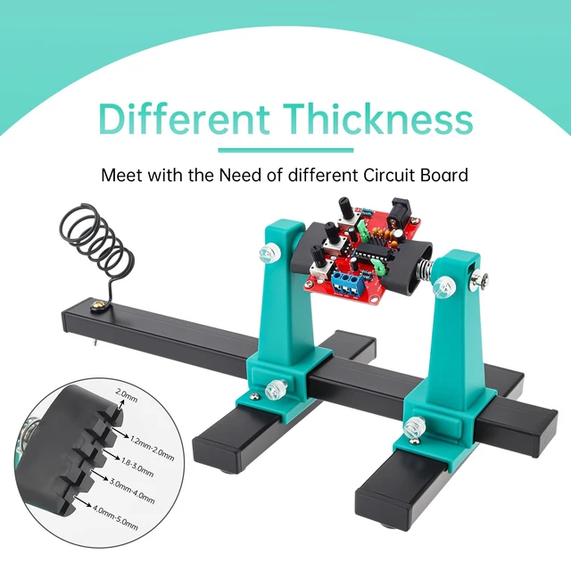 Alt view image 4 of 7 - Adjustable PCB Holder Soldering Clamp with Soldering Iron Pen Holder | Fit for Circuit Board Soldering Desoldering Repair Helping Hand Soldering Tool Holder. 360 Degree Rotation