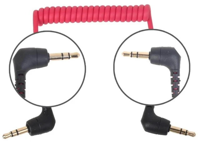 Alt view image 2 of 7 - 3.5mm TRS Male to Male Coiled Mic Cord Right Angle Connection Line Microphones Phone Camera Adapters Cable for Rode SC2