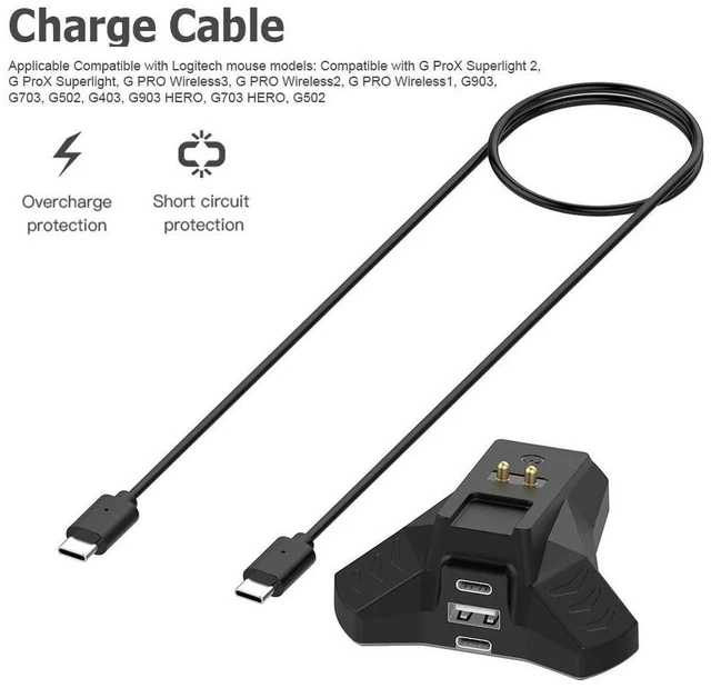 Alt view image 3 of 4 - Wireless Gaming Mouse Charger with Charge Status Indicator for Viper Basilisk DeathAdder and Naga Pro Models