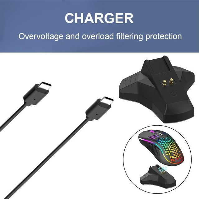 Alt view image 4 of 4 - Wireless Gaming Mouse Charger with Charge Status Indicator for Viper Basilisk DeathAdder and Naga Pro Models