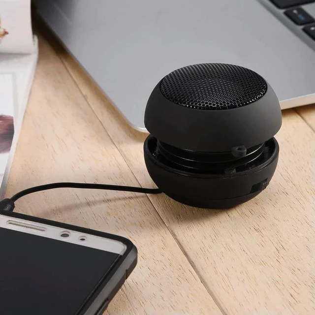 Alt view image 2 of 7 - Mini Portable Travel Loud Speaker with 3.5mm Audio Cable Low Voltage Built-in Retractable Speaker for IPod