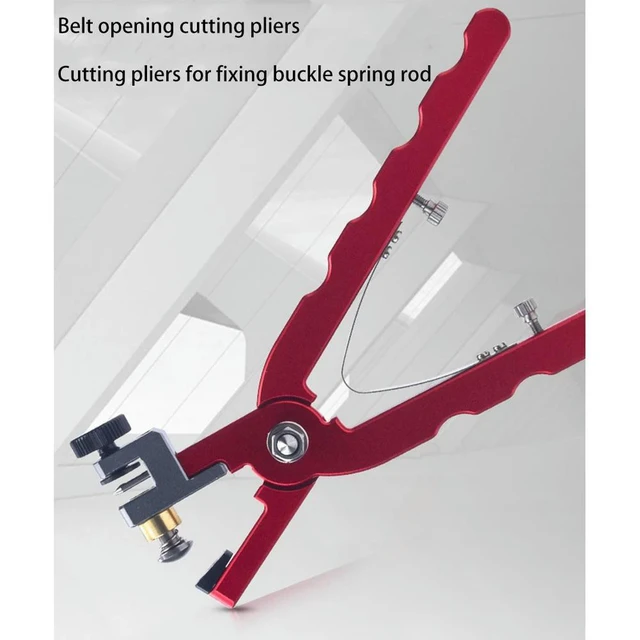 Alt view image 2 of 4 - Leather Watch Bracelet Cutting Plier for Straps to Fix Catches Spring Bar Hand Tool Pliers Red Straight
