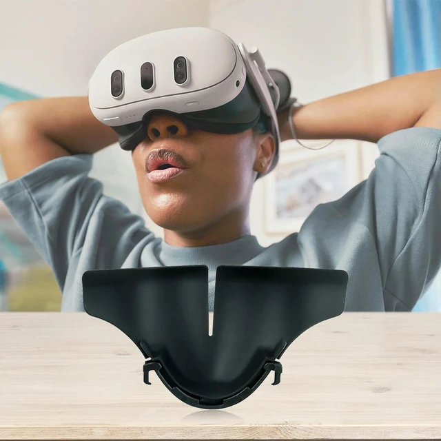 Alt view image 2 of 3 - Silicone VR Nose Cushion Breathable Anti-Leakage VR Nose Cover Washable Comfortable for Quest 3 Headset Accessories