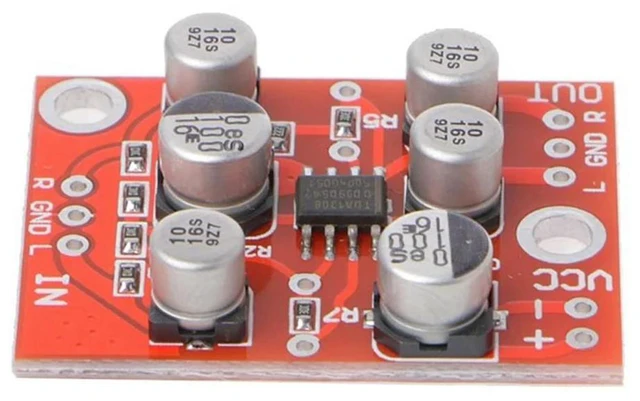 Alt view image 3 of 4 - 10PCS DC 5V-15V AD828 Stereo Preamp Preamplifier Module AMP Module Microphone Preamp Module