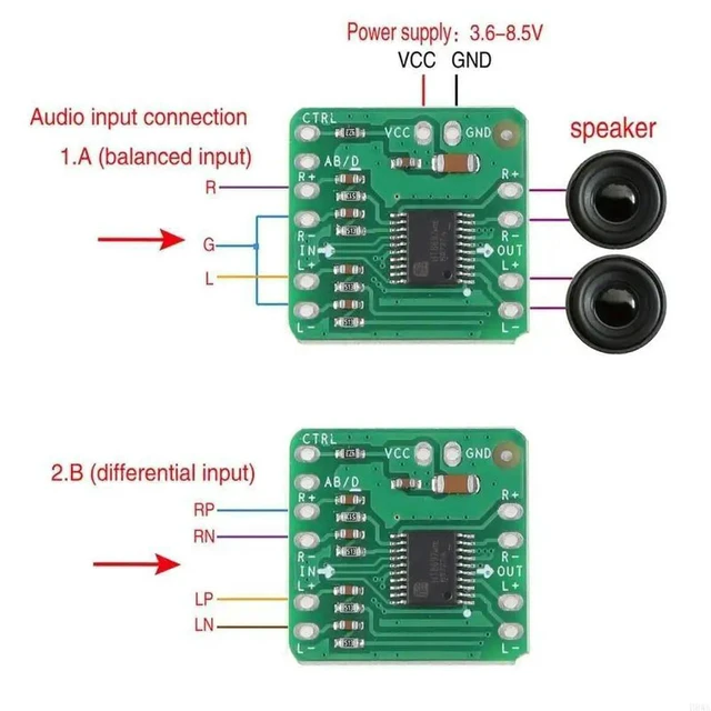 Alt view image 2 of 7 - HT8697 Differential Amplifier Board 2x10W Digital Class D Power Amplifier