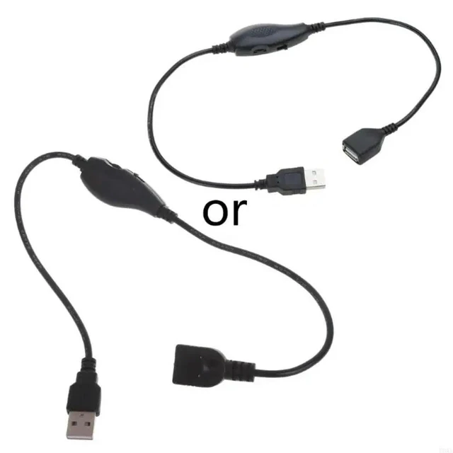 Alt view image 3 of 4 - USB Cable with Dimmer 1-Pack USB Male to Female Extension Cord Inline On/Off for Driving Recorder