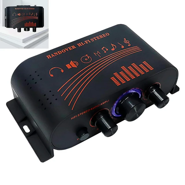 Alt view image 2 of 4 - AK170 Audio Power Amplifier RCA Input Portable Sound Amplifier 20W*2 Speaker Amp Dual Channel with LED Light Ring Car Home Use