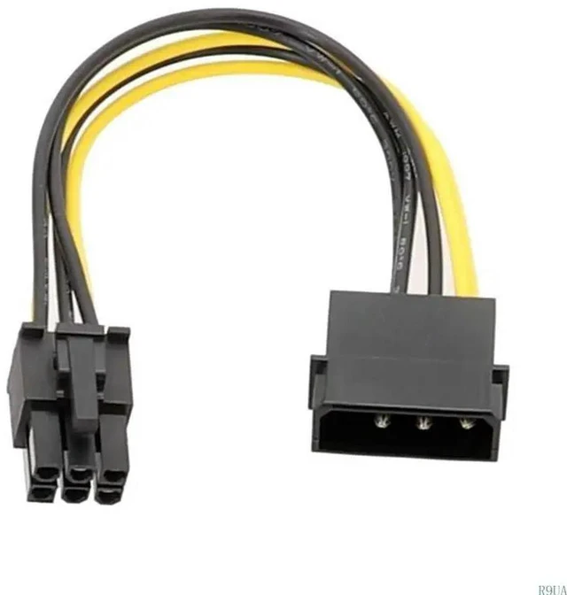 Alt view image 4 of 7 - 6Pin to 4Pin Cord PCIExpress Power Connector Converter Cable for Video Cards