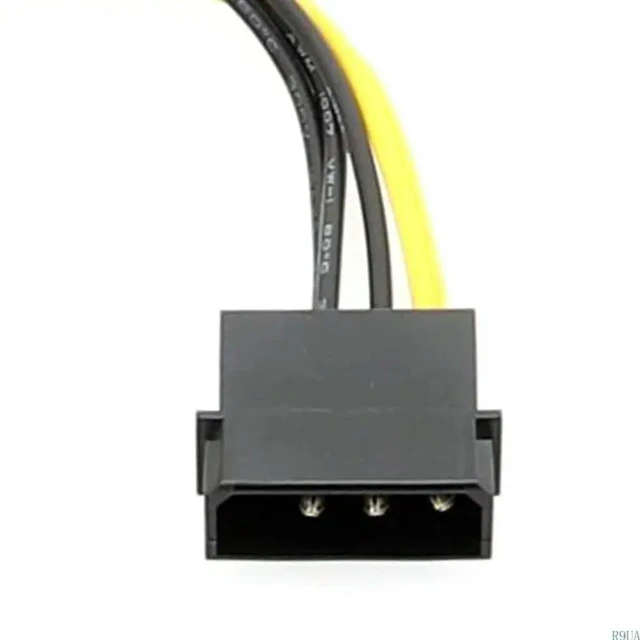 Alt view image 5 of 7 - 6Pin to 4Pin Cord PCIExpress Power Connector Converter Cable for Video Cards