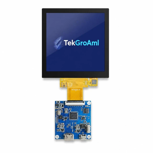 Main image of TekGroAml 4 Inch 720x720 IPS Square Touch LCD Display, H/D Video Port mini Touchscreen for PC Sensor Panel, DIY Dashboard and Embedded Projects