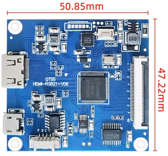Alt view image 2 of 6 - TekGroAml 2.8 inch 480x640 IPS mini Square LCD Screen with H/D Driver Board 16.7M Color Display Module, for DIY & Embedded Use,Micro USB Power port