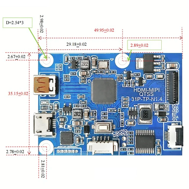 Alt view image 3 of 7 - TekGroAml 6.8 Inch Display Kit, 480x1280 LCD Screen & HDMI Driver Board for Embedded Display Projects ,Maker Dashboards,DIY CPU GPU Temperature Computer PC Case Display