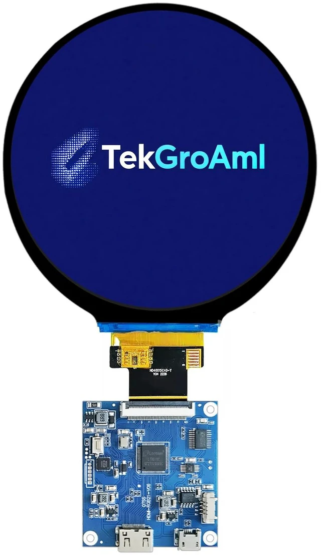 Main image of TekGroAml 4-Inch Circular TFT LCD Display, 720x720, IPS All-View Angle, RGB Interface Module