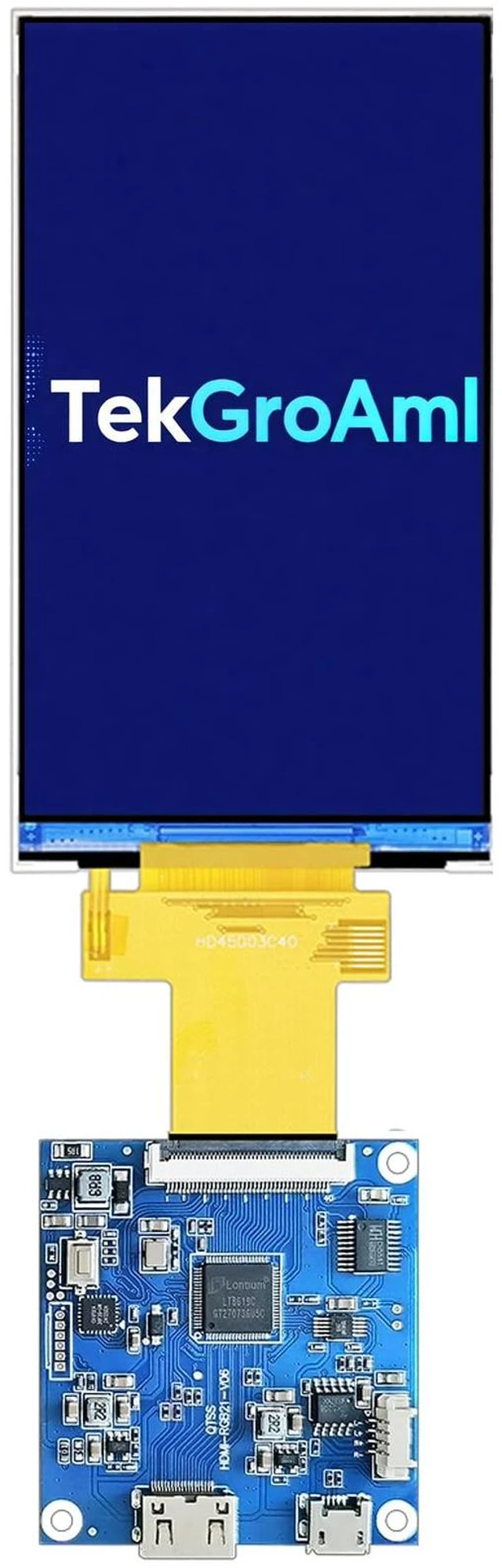 Main image of TekGroAml 4.5 inch 480x854 TFT LCD Display Module, SPI & RGB18bit Dual Interface, 16.7M Color, Wide View Angle, for DIY & Embedded Projects