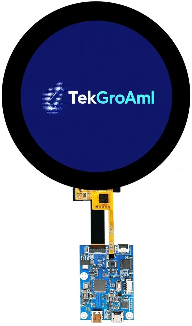 Main image of TekGroAml 4 Inch 720x720 Round Capacitive Touch LCD Display,Micro H/D Board 300 nits Circular Screen for PC Sensor Panel,DIY Dashboard,USB 5V Power