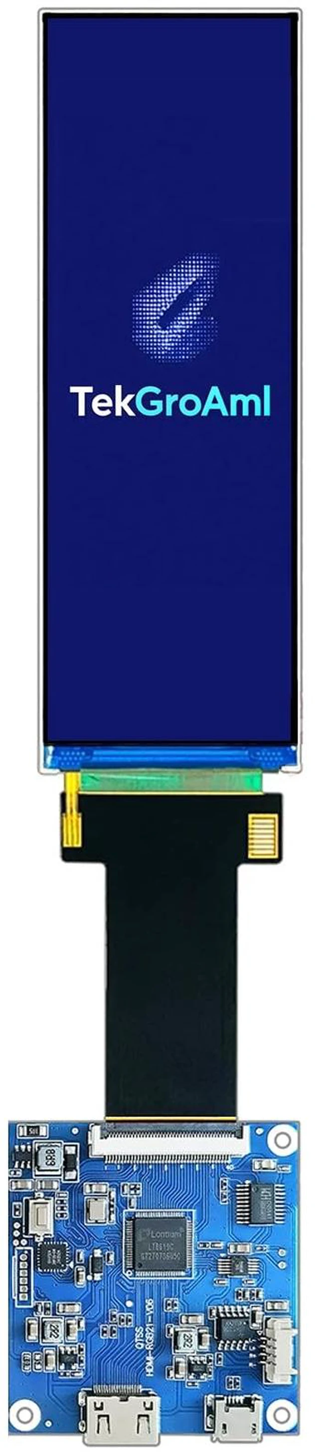 Main image of TekGroAml 4.58 Inch 320x960 700 cd/m2 Brightness IPS LCD Display Module Narrow Screen with H/D Controller Board,USB 5V Power,40 Pin FPC,for DIY Dashboards and Embedded Projects