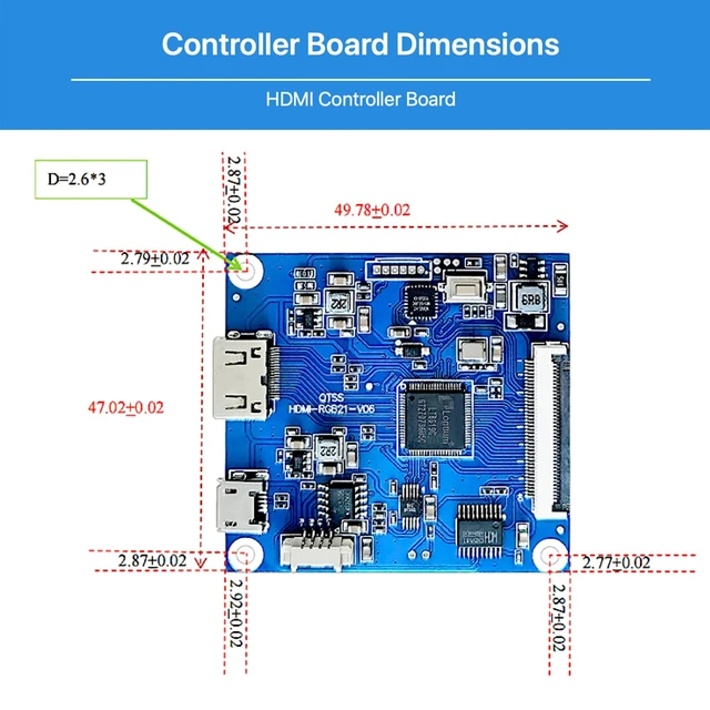 Alt view image 3 of 5 - TekGroAml 4.58 Inch 320x960 700 cd/m2 Brightness IPS LCD Display Module Narrow Screen with H/D Controller Board,USB 5V Power,40 Pin FPC,for DIY Dashboards and Embedded Projects