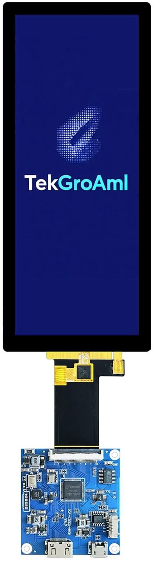 Main image of TekGroAml 6.2 Inch Capacitive Touch LCD Display,Mini H/D Controller Board 430 cd/m2,360x960 Screen,for PC Sensor Panel and DIY Dashboard,USB 5V Power