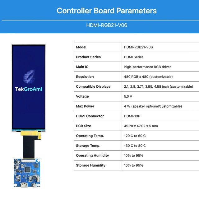 Alt view image 2 of 7 - TekGroAml 6.2 Inch Capacitive Touch LCD Display,Mini H/D Controller Board 430 cd/m2,360x960 Screen,for PC Sensor Panel and DIY Dashboard,USB 5V Power