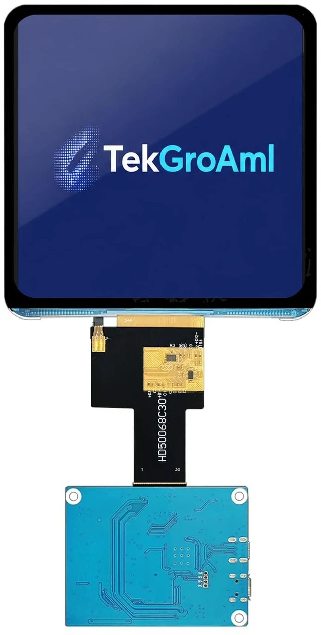 Main image of TekGroAml 5.08 Inch Square IPS LCD Kit, 720x720, Micro H/D Board16.7M colors and all-direction viewing for dashboards and embedded projects