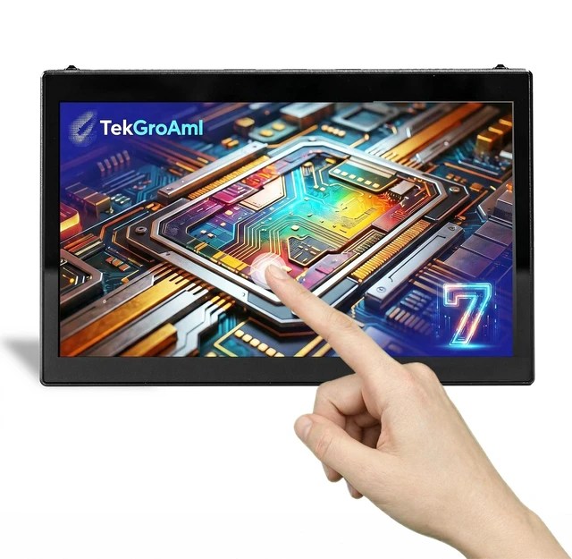 Main image of TekGroAml 7 inch Portable Touchscreen Monitor, 800x1280 IPS Display Touch Screen, Mini H/D USB-C,CNC Metal Shell, for SBC, PC Case Sensor Panel,Sub Screen