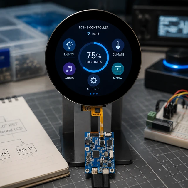 Alt view image 4 of 7 - TekGroAml 4 Inch 720x720 Round Capacitive Touch LCD Display,Micro H/D Board 300 nits Circular Screen for PC Sensor Panel,DIY Dashboard,USB 5V Power