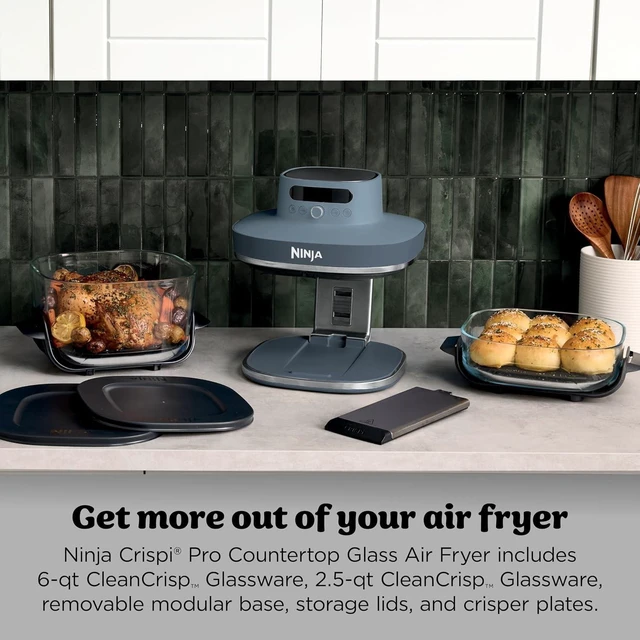 Alt view image 3 of 7 - Ninja Crispi® Pro 6-in-1 Glass Air Fryer in Cyberspace