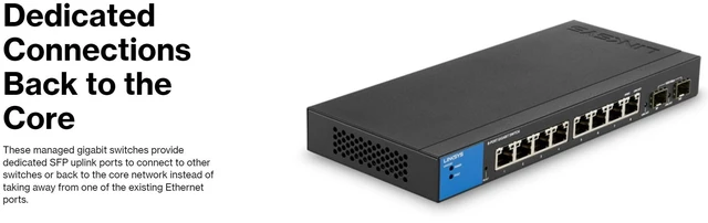 Alt view image 2 of 6 - Linksys LGS352C 48-Port Gigabit Managed Ethernet Switch with 4 x 10G SFP+ Uplinks