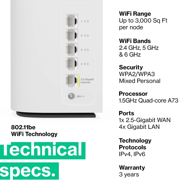 Alt view image 3 of 6 - Linksys Velop Pro 7 MBE7002 BE11000 Tri-Band WiFi 7 Mesh System (2-Pack), Up to 6,000 sq ft, 200+ Devices