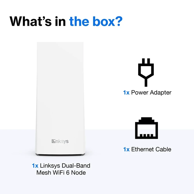 Alt view image 3 of 7 - Linksys MX20WH1 AX2200 Dual-Band WiFi 6 Mesh Router (1-Pack), Up to 1,500 sq ft