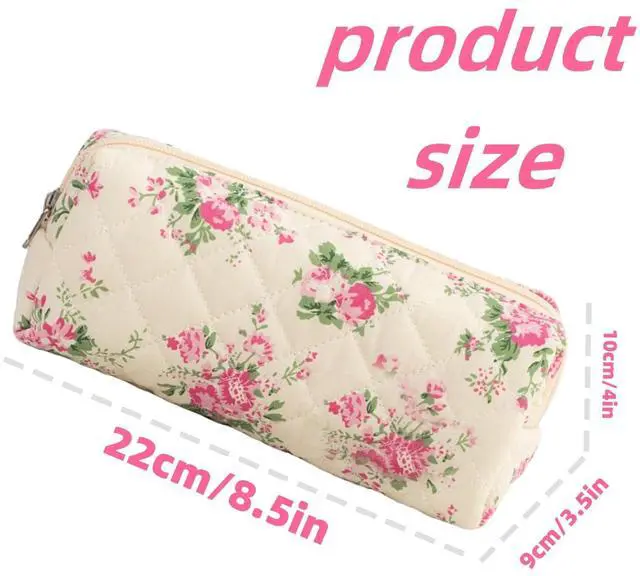 Alt view image 2 of 7 - Pencil Pouch Cute Pencil Case for Girls Aesthetic Pencil Bag with Zipper Pen Cases School Supplies Makeup Bag (2 flower pink)