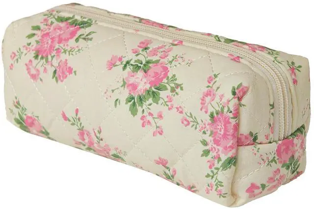 Main image of Pencil Pouch Cute Pencil Case for Girls Aesthetic Pencil Bag with Zipper Pen Cases School Supplies Makeup Bag (2 flower pink)