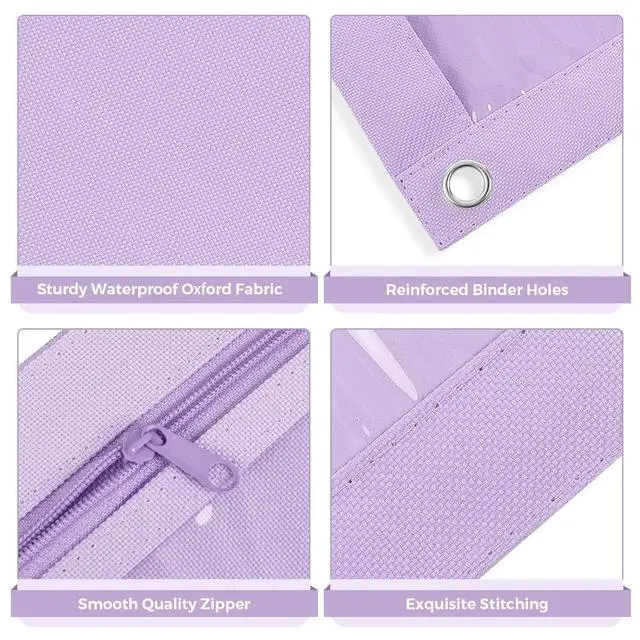 Alt view image 5 of 7 - Pencil Pouch for 3 Ring Binder, 10"x7.5", 2 Pockets and Clear Window | Large Pencil Pouch with Clear Window for Students,Kids & Teachers,Organizer for School Supplies,Cables, Earbuds, Makeup