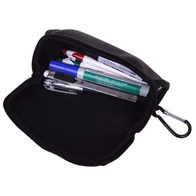 Alt view image 5 of 6 - Black Neoprene Utility Storage Case Pouch Bag Pen Holder Zipper Travel Carry Bag