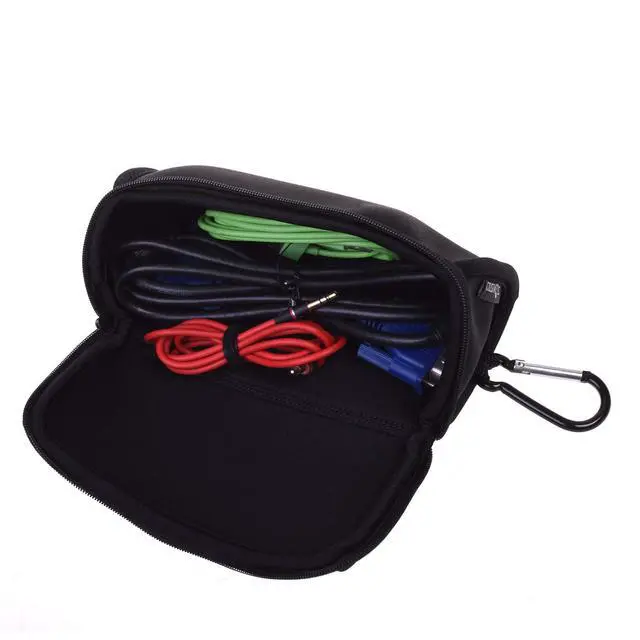 Alt view image 6 of 6 - Black Neoprene Utility Storage Case Pouch Bag Pen Holder Zipper Travel Carry Bag
